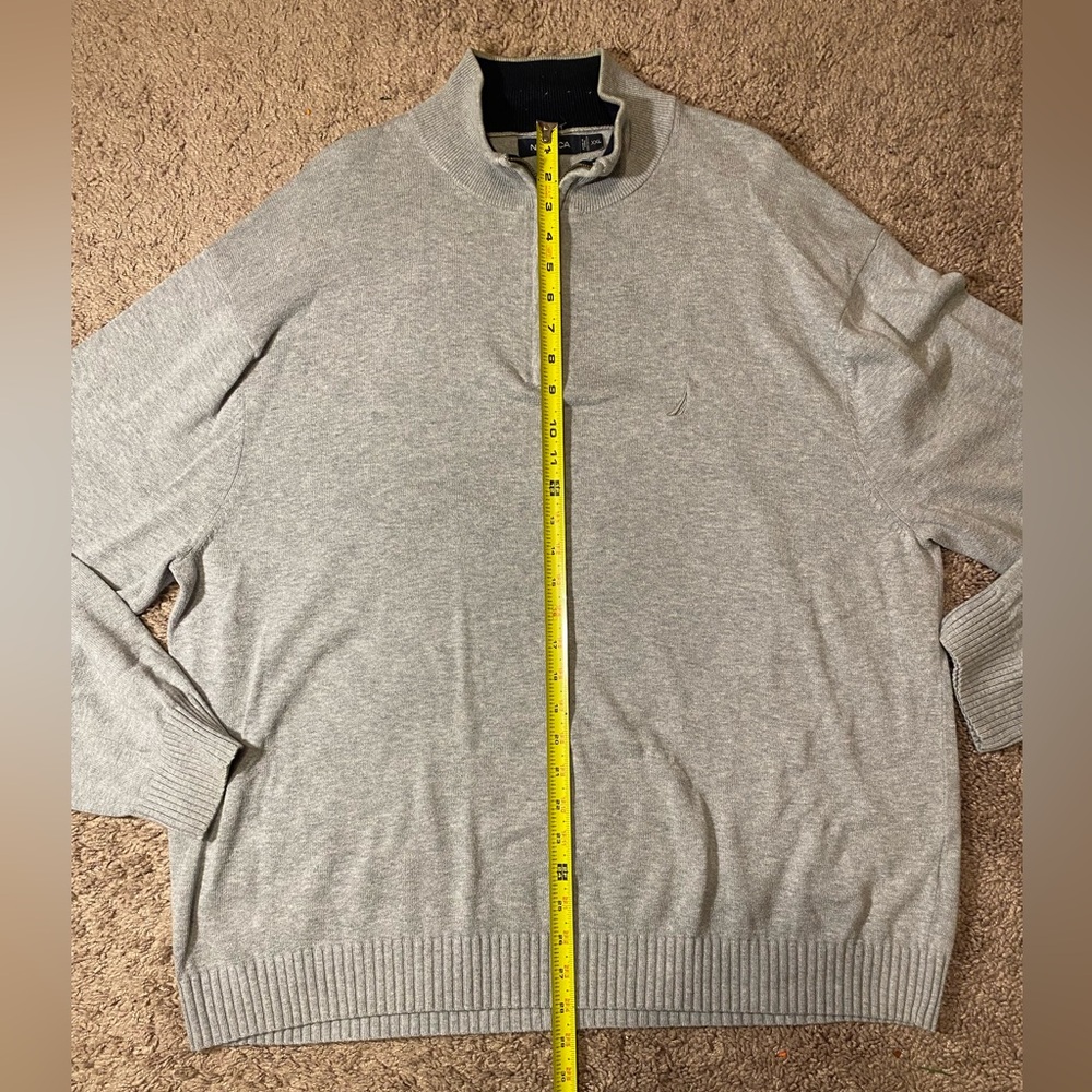 Nautica 1/4 Zip Dress Pullover Turtleneck Adult Mens Size 2XL XXL Gray Coat - Picture 5 of 9